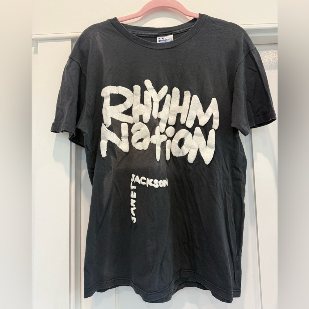 Rare Vintage Black Rhythm Nation concert tee 1990